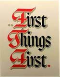 First Things